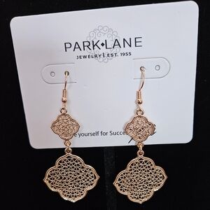 Park Lane Rose Gold Filigree Dangle Pierced Earrings